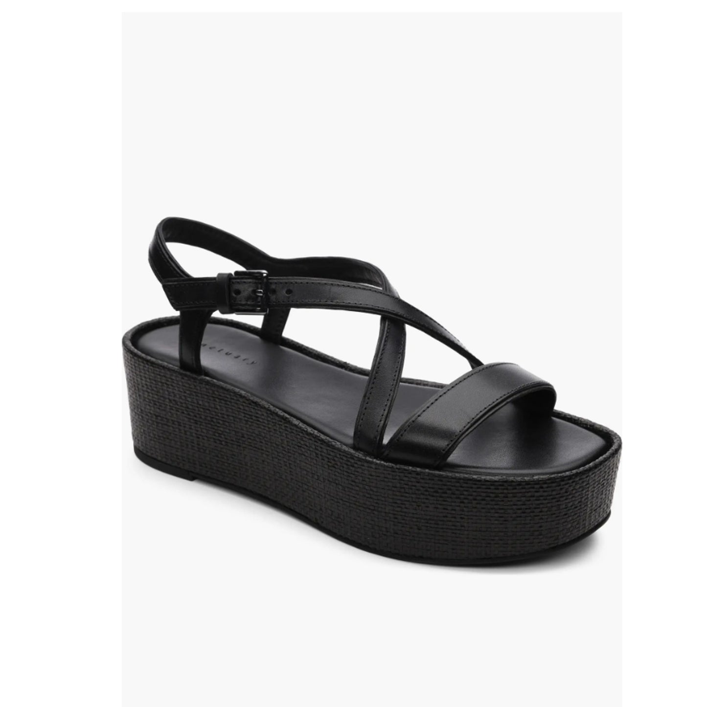 Sanctuary Women's Black Leather Platform Sandals Shoe Size 10 New In Box
