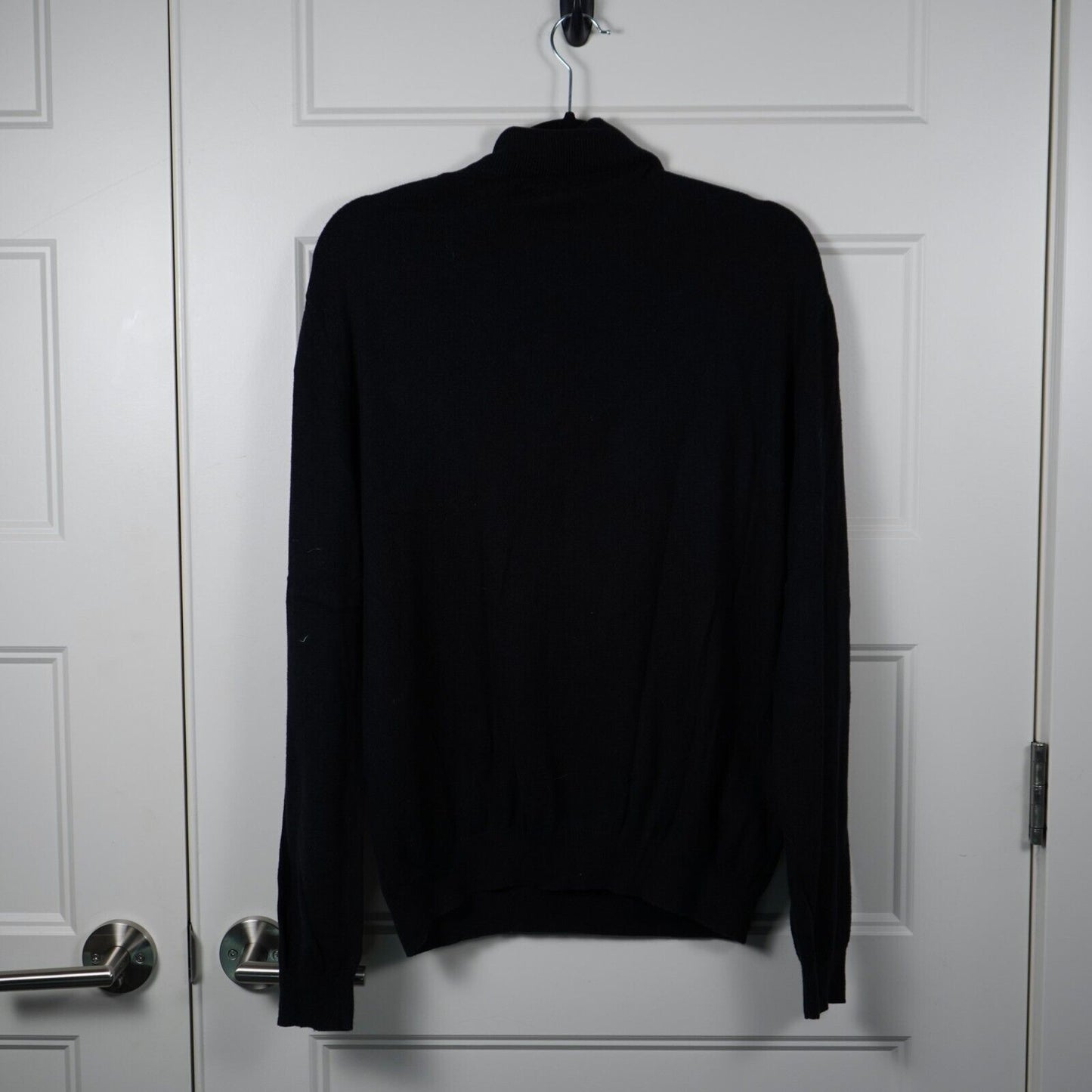 Nordstrom Men’s 1/4 Zip Pullover Sweater Size M Black Cotton Cashmere Academia