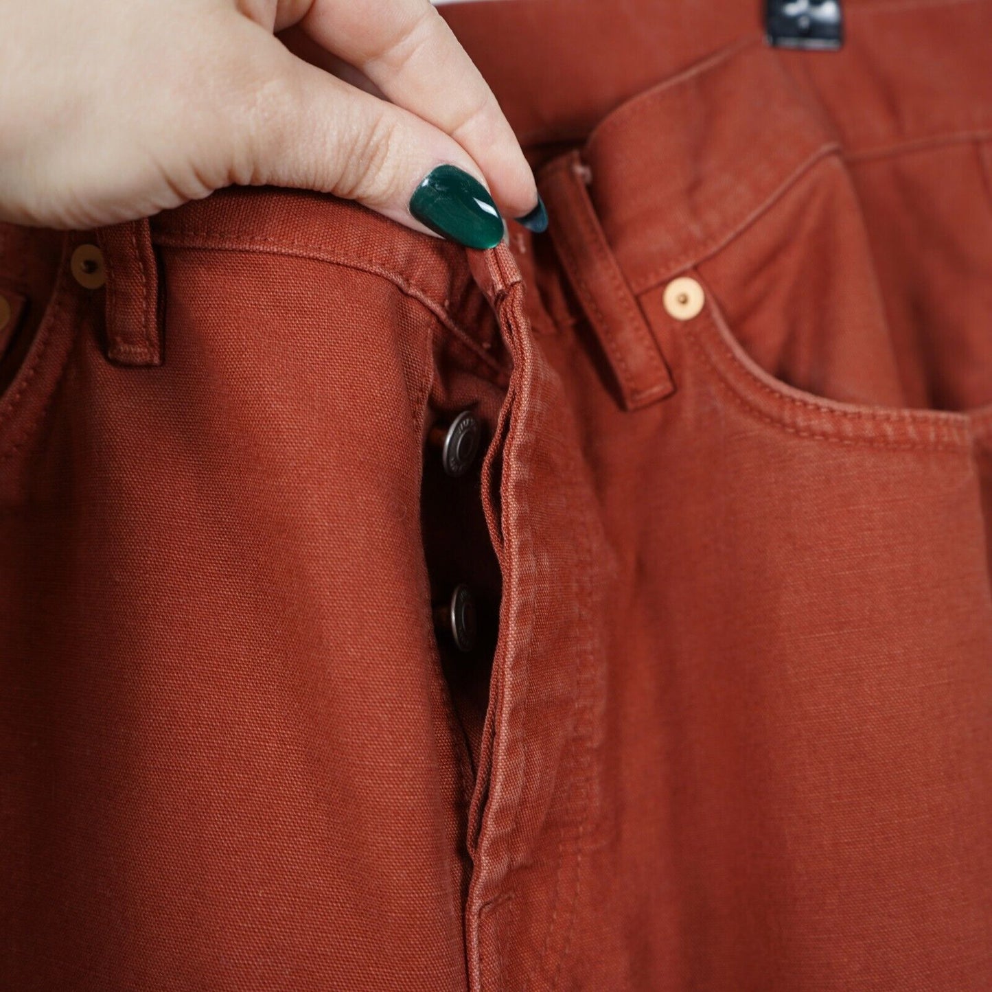 JACK SPADE Canvas Pants Jeans Sz 33 x 32 Cotton Burnt Orange