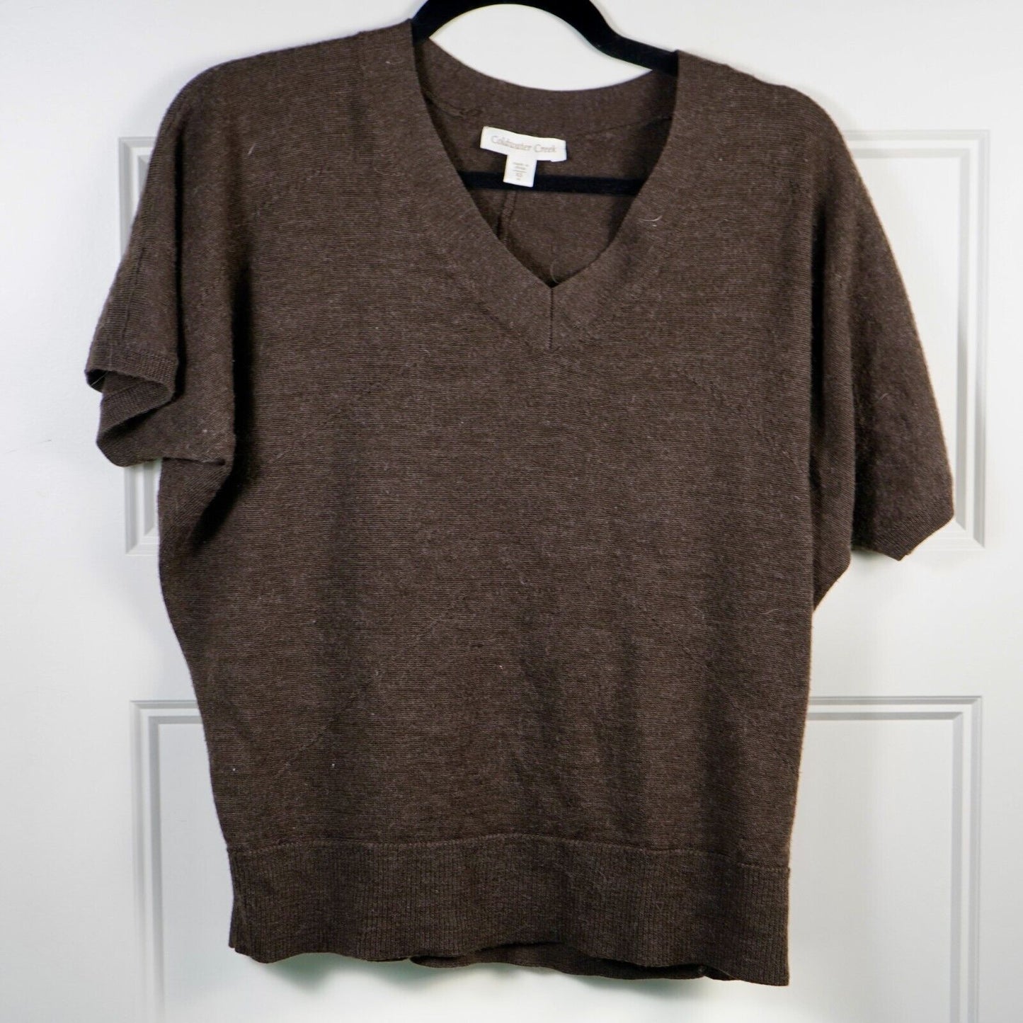 Coldwater Creek Size XS 4 Chocolate Brown Wool Blend V-Neck Sweater
