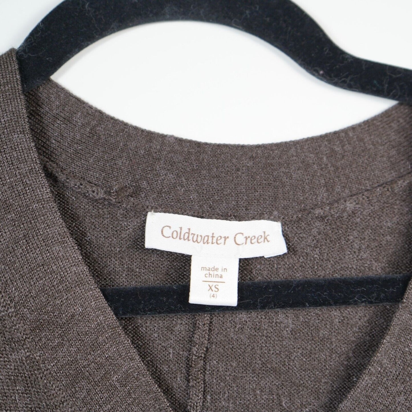 Coldwater Creek Size XS 4 Chocolate Brown Wool Blend V-Neck Sweater
