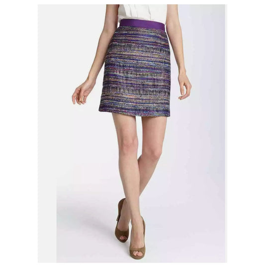 Kate Spade Womens Kylie Jewelbox Purple Colorful Striped Tweed Mini Skirt Size 4