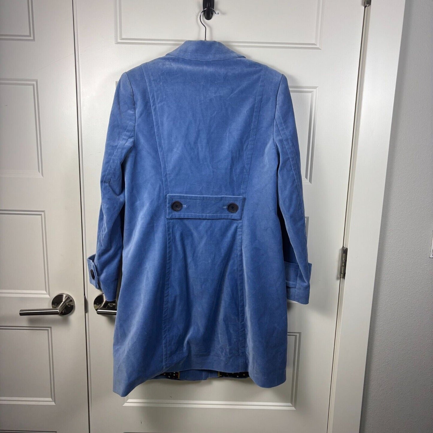 Gorgeous Boden Keswick Velvet Trench Coat Button-Up Women’s Blue US Size 10