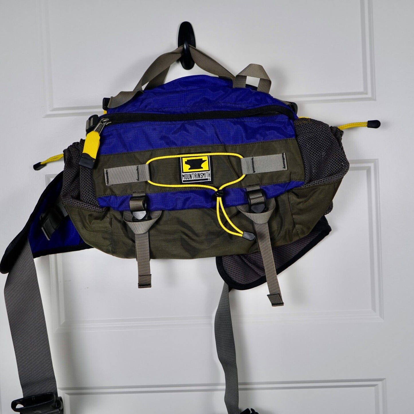 EUC Mountainsmith Tour Hiking Day Lumbar Fanny Pack Bag Dk Blue Yellow