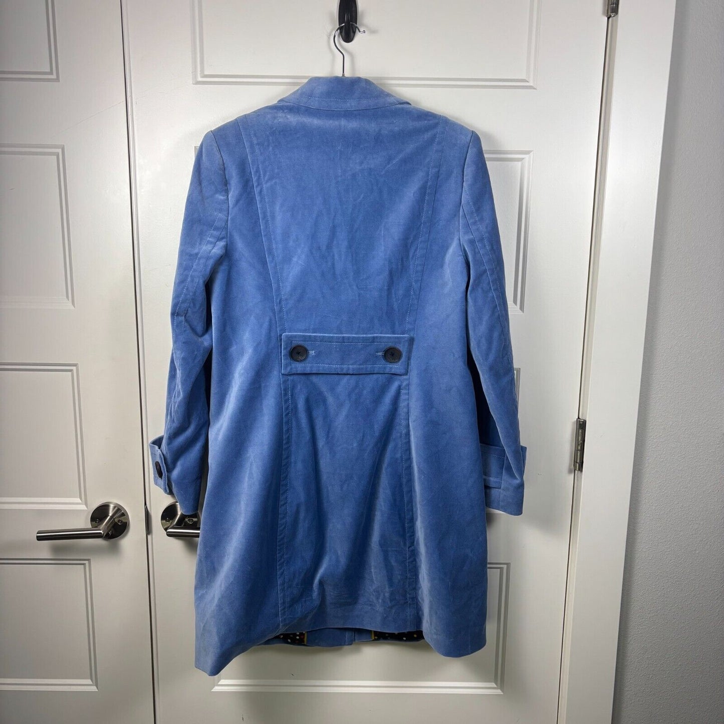 Gorgeous Boden Keswick Velvet Trench Coat Button-Up Women’s Blue US Size 10