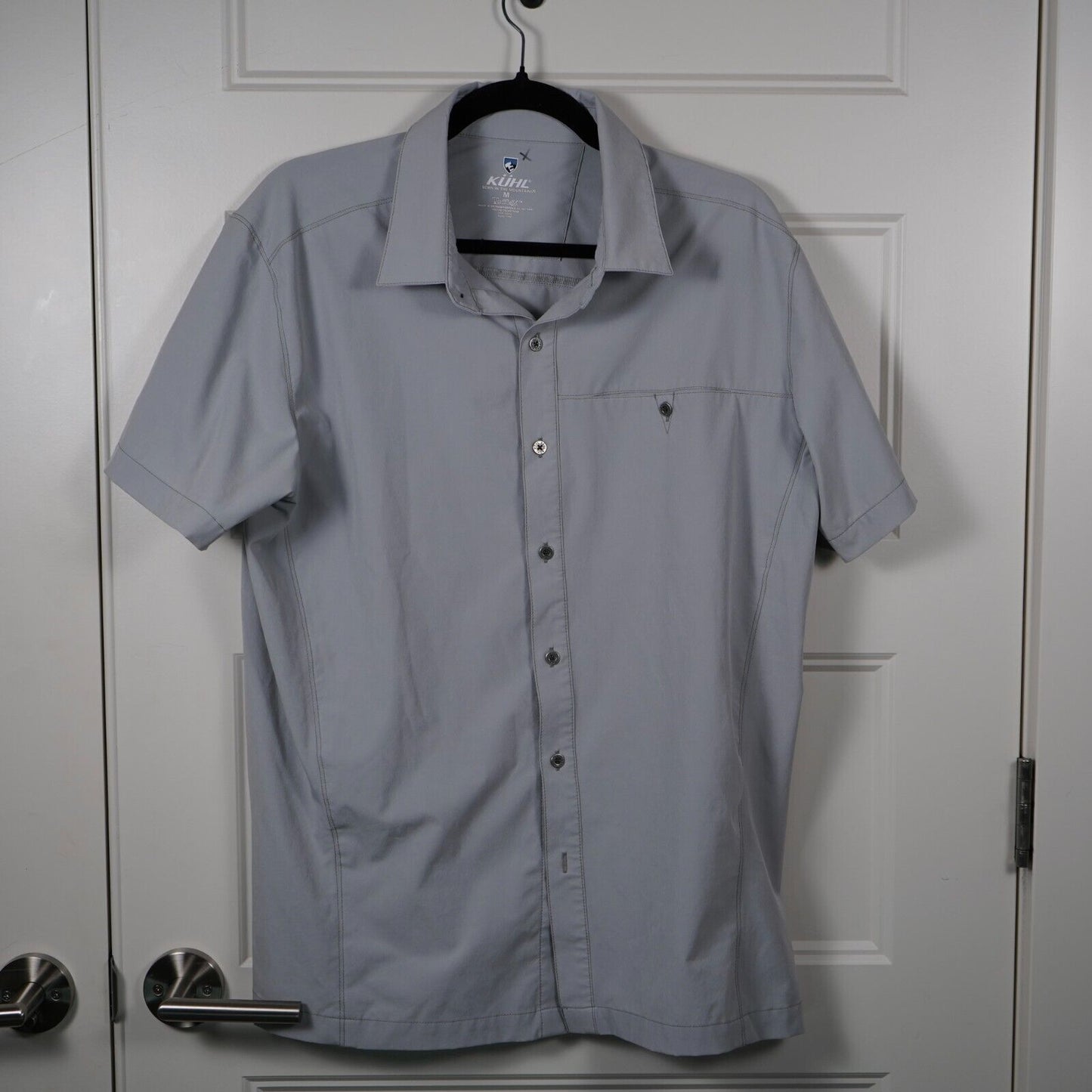 Kuhl Shirt Mens Medium Gray Renegade Tufflex Button Up Pocket Outdoors Hiking