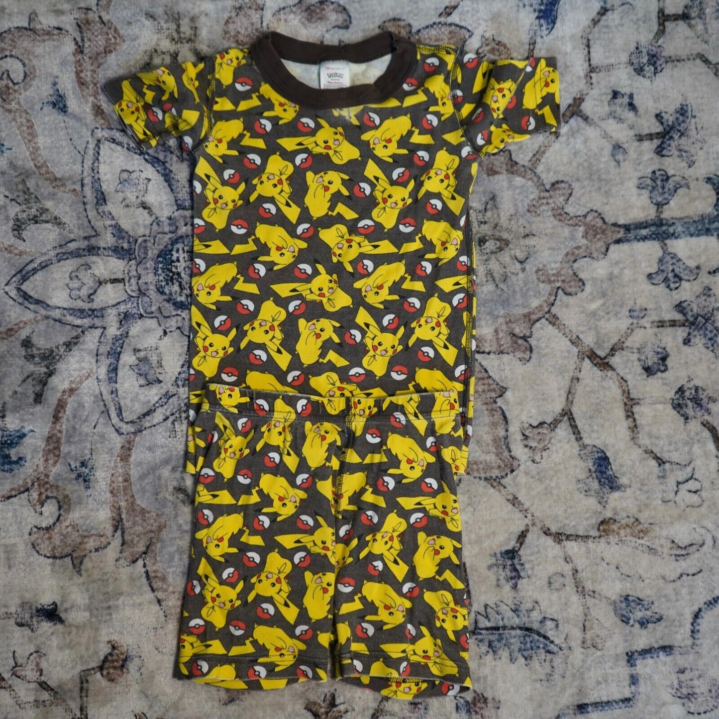 Hanna Andersson Pajamas Short Set Size 6-7 120 Pokemon theme pikachu Pima cotton