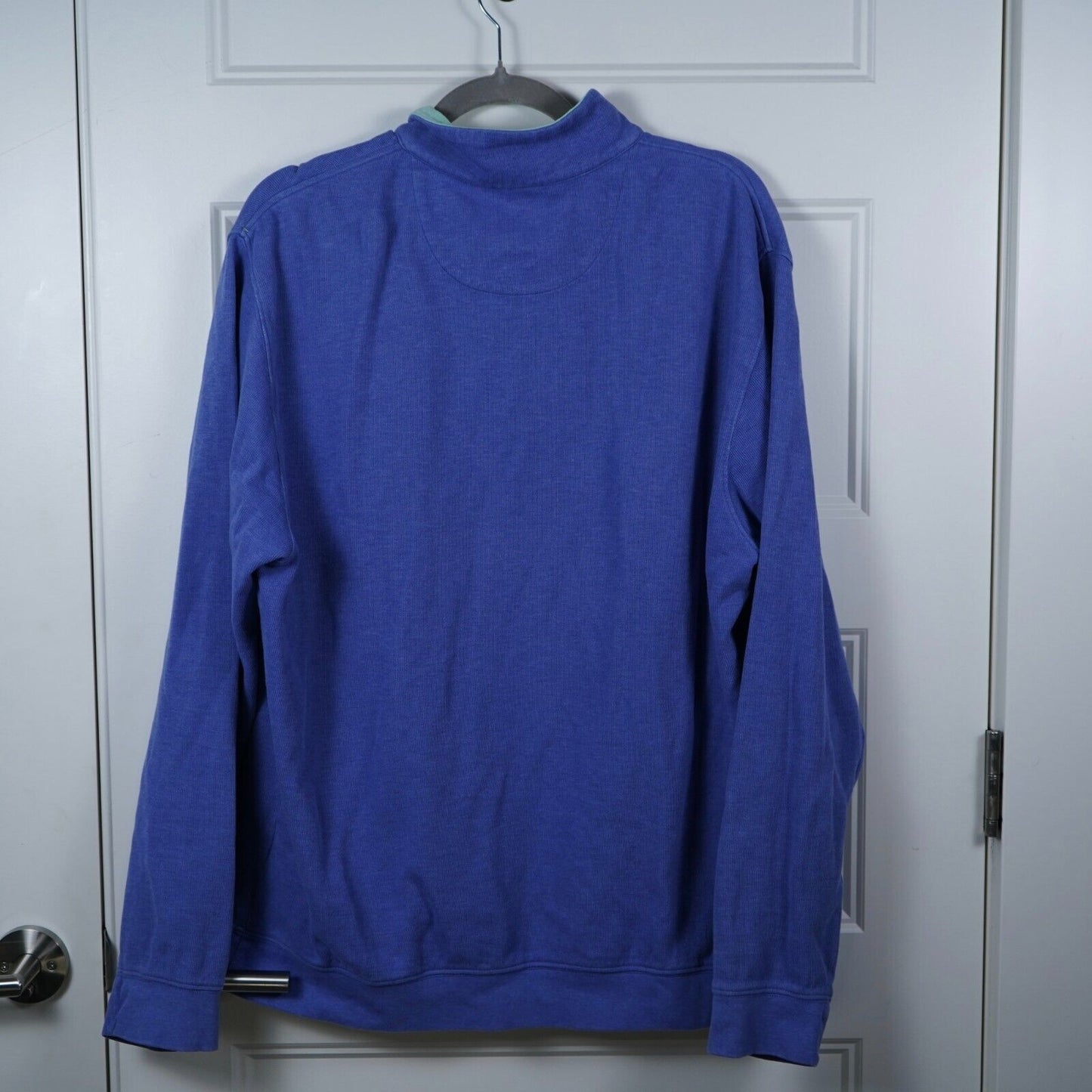 Johnnie-O Mens Blue The Sully Quarter Zip Pullover Extra Large 100% Cotton