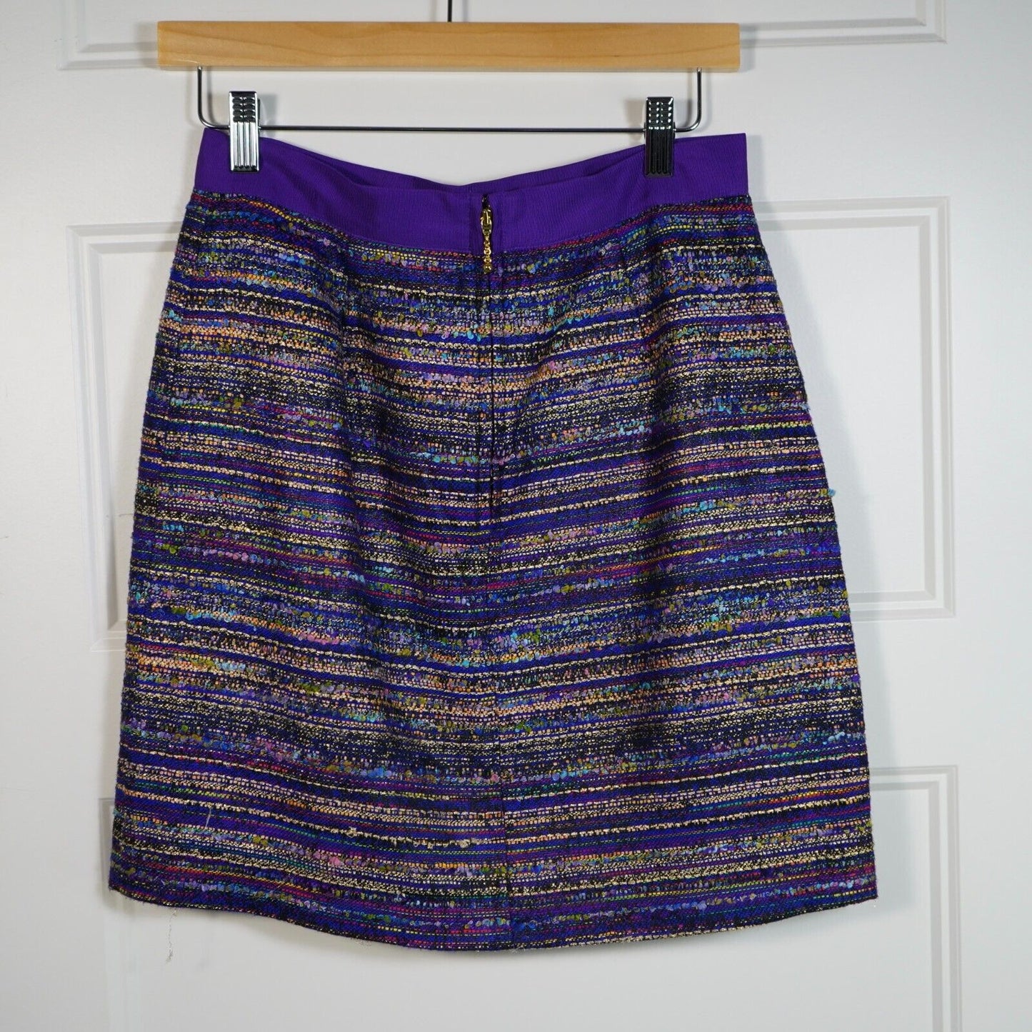 Kate Spade Womens Kylie Jewelbox Purple Colorful Striped Tweed Mini Skirt Size 4