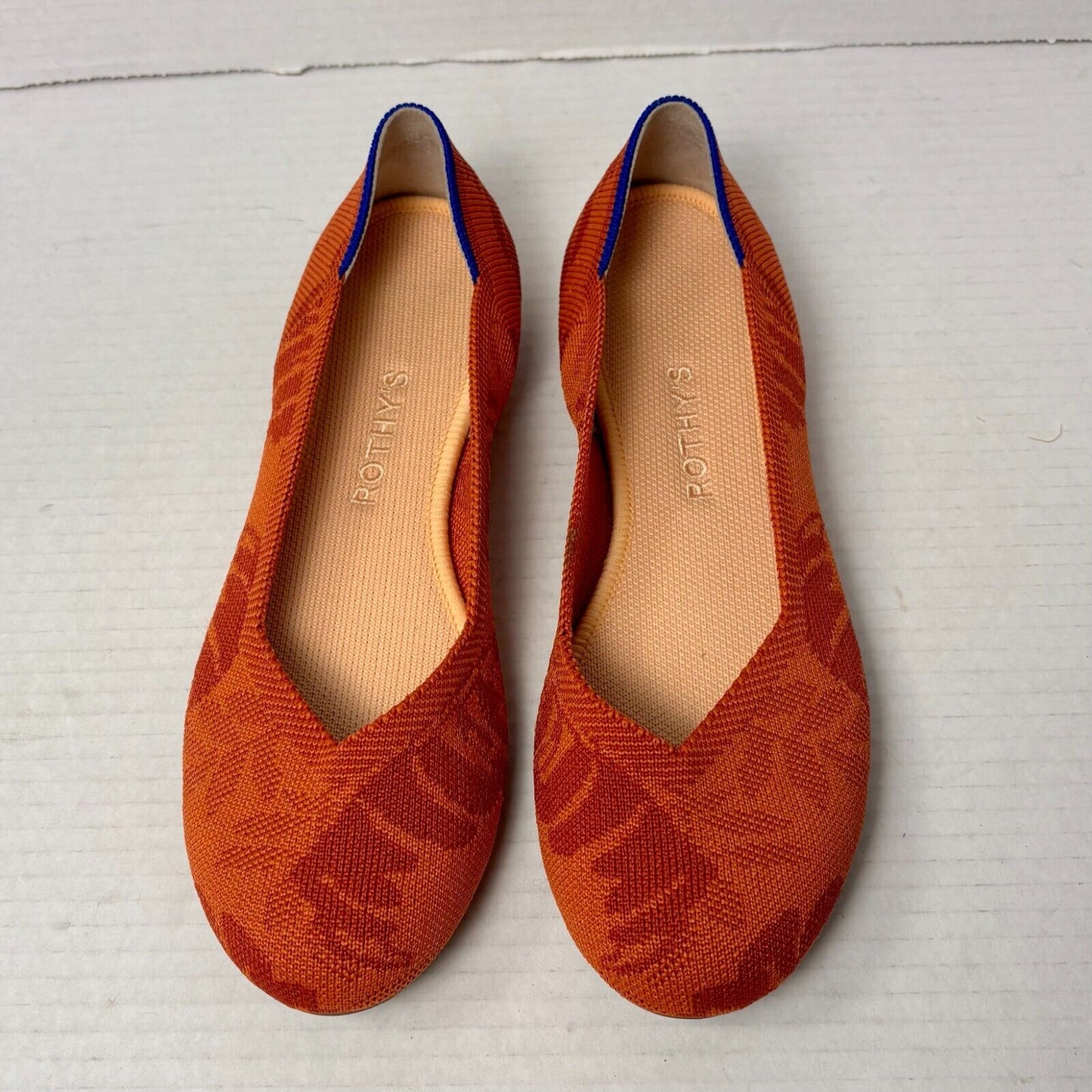 Rothy's the FLAT Orange Floral Women's Slip on Loafer Shoes Size 7.5