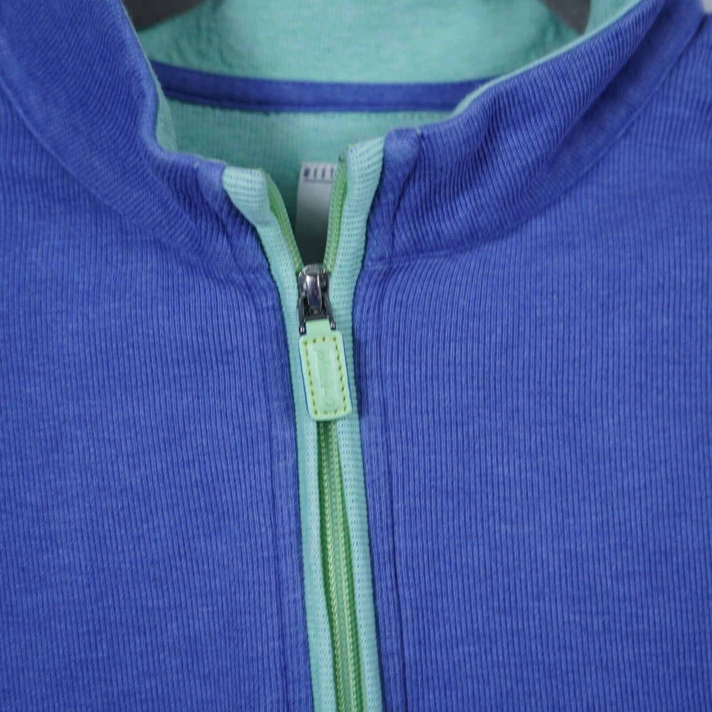 Johnnie-O Mens Blue The Sully Quarter Zip Pullover Extra Large 100% Cotton