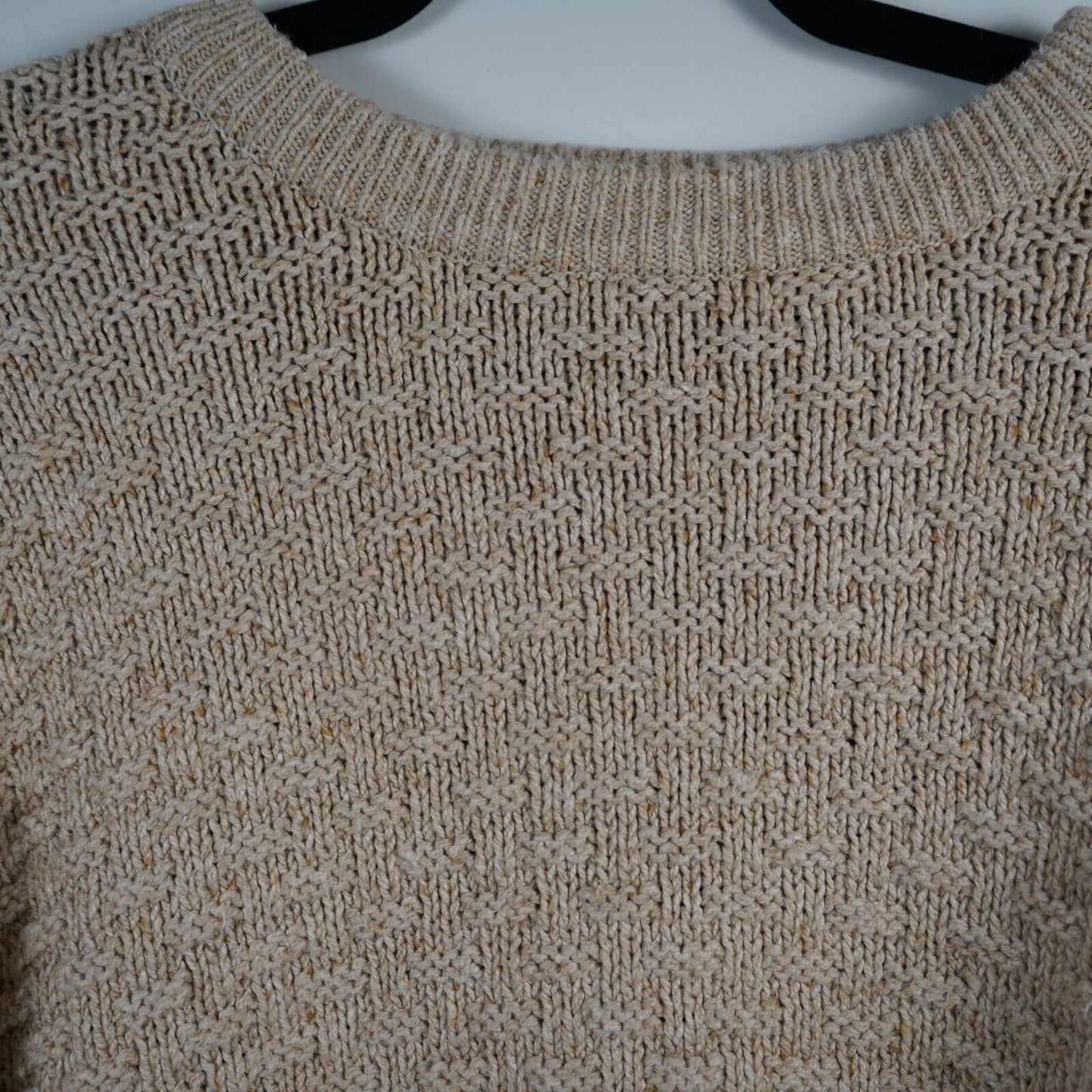 Vintage Banana Republic Made In USA Knit Sweater Crewneck Beige Mens Size L