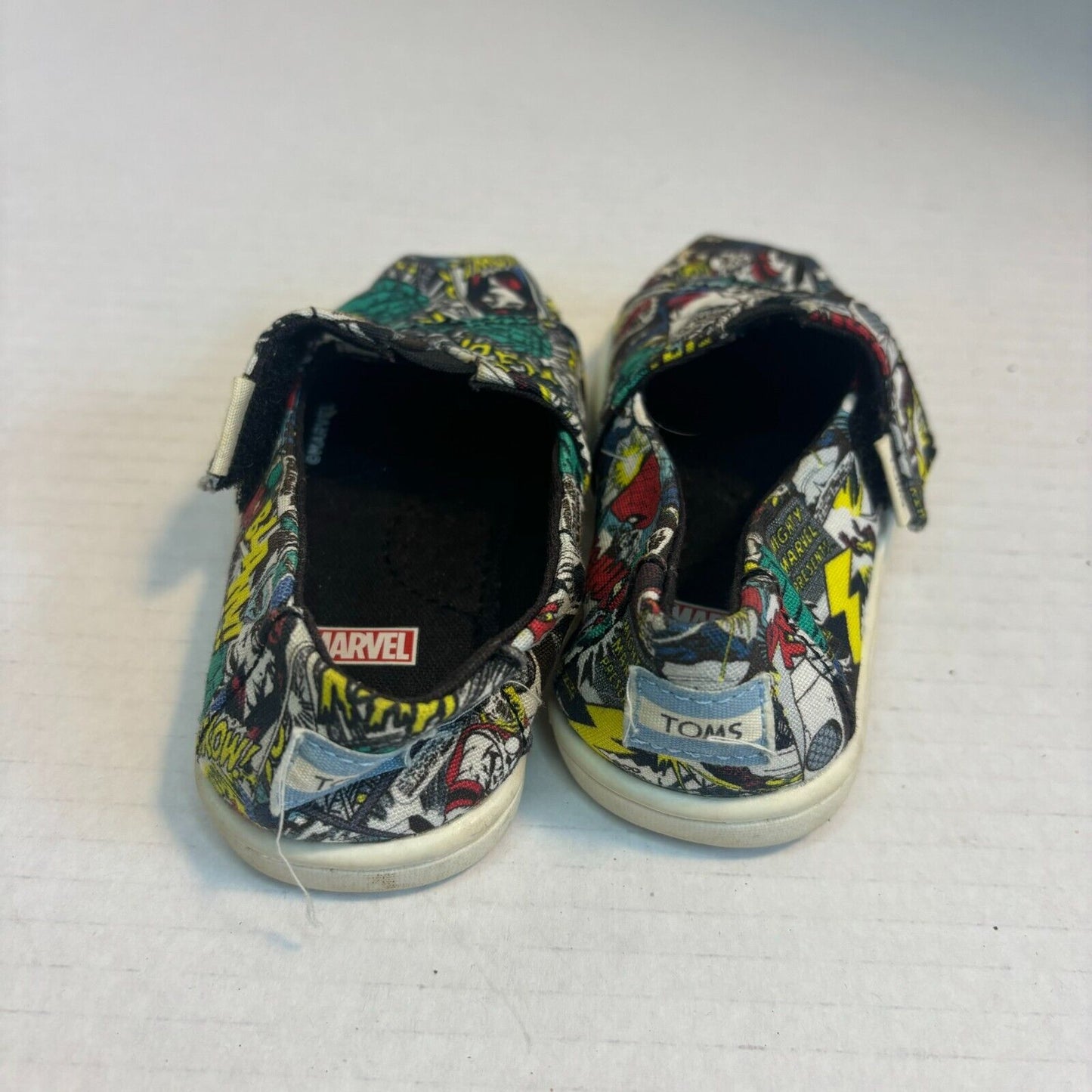 Tom’s Toddler Sz 5 Alpargata Espadrille Marvel Comic Pop Print Avengers Shoes