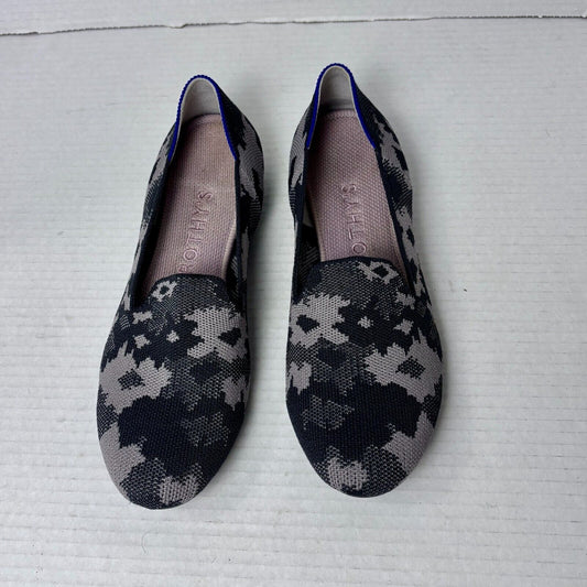 Rothy’s The Loafer Round Toe Flats Grey Botanicamo Camo Slip-on Shoes Women 8