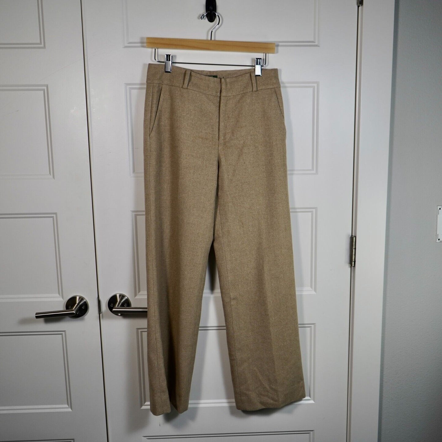 Lauren Ralph Lauren Wool Blend Straight Leg Trouser Pants Camel Tan Size 4